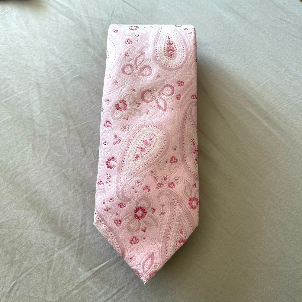 Federico Bertarelli Silk Necktie! Pink Paisley.